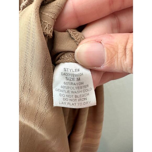 DOWNEAST | Tan Maxi Skirt Neutral A-Line Flowing Rayon Blend | Size Medium - Picture 5 of 5